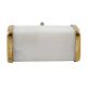 White Rectangle Stone Gold Cabinet Knobs